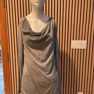 Diesel Gray Draped Long Sleeve Top